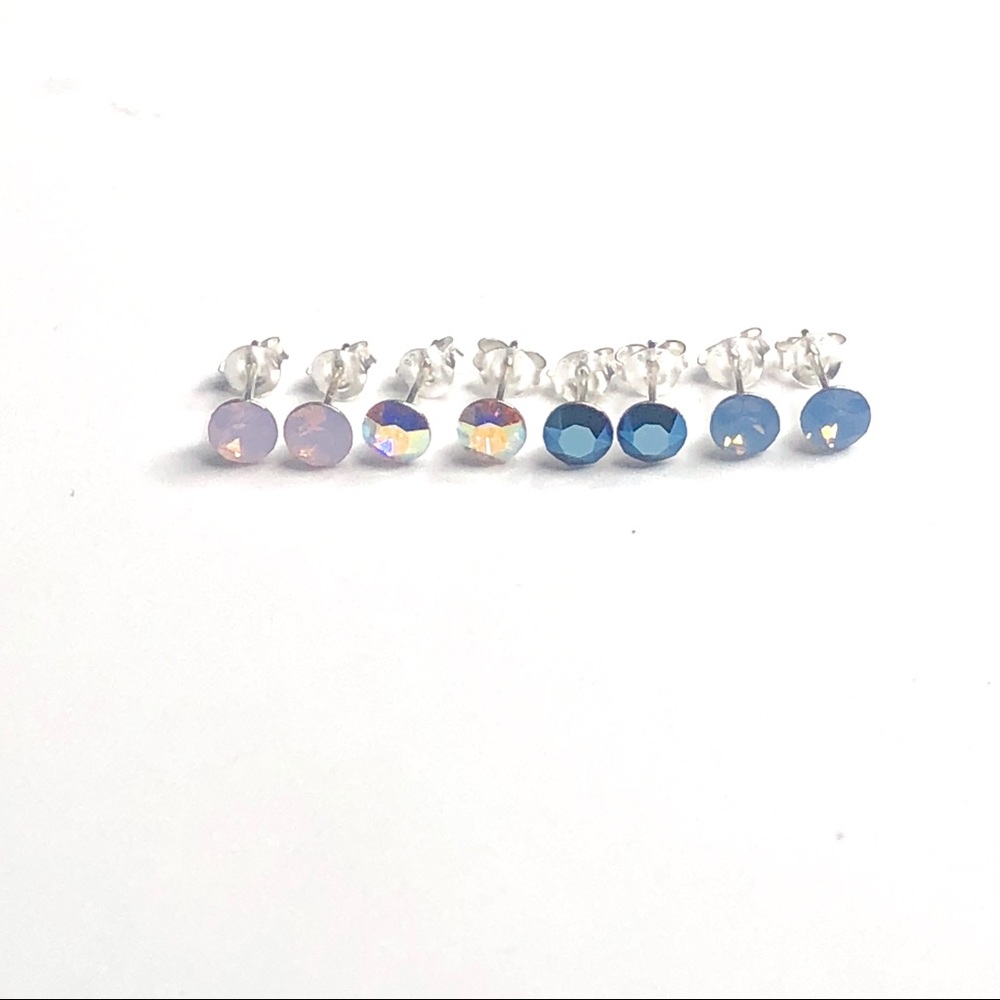 925 Sterling Silver Swarovski Crystal Earrings - Picture 3 of 8